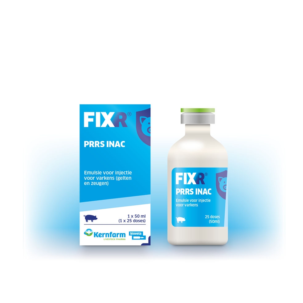FIXR PRRS INAC, Porcine Reproductive  and Respiratory Syndrome, varkens