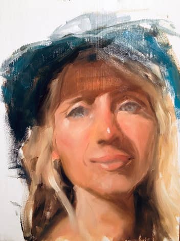 Oilpainting sketch | Blonde woman | 30 x 24 cm