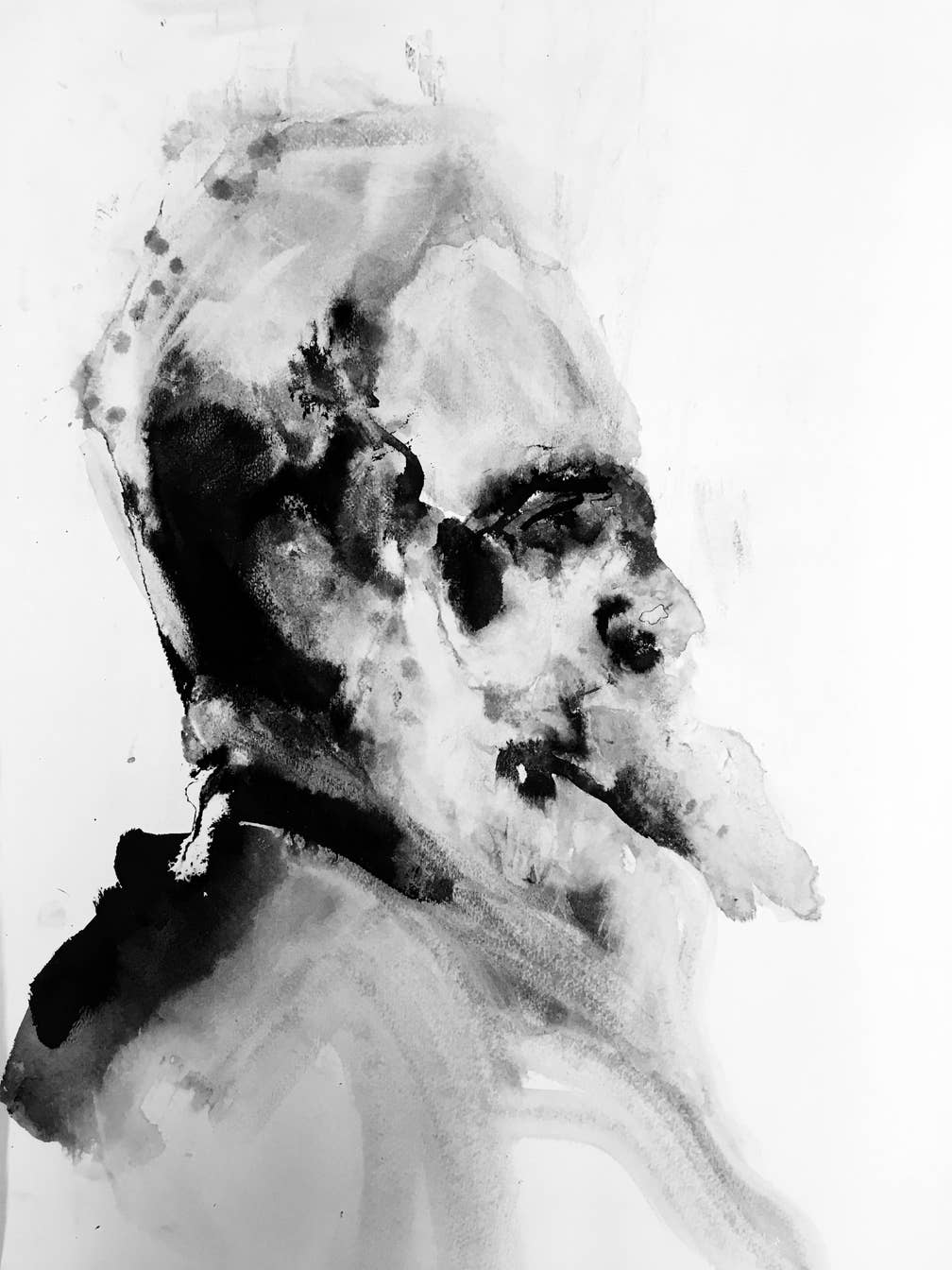 2018 | Man met baard | inkt | 50 x 65,5 cm