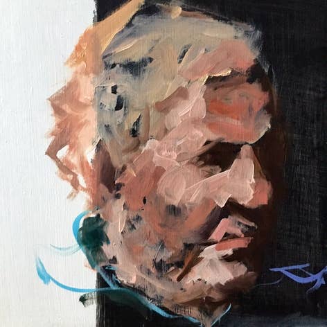 Old man quick sketch, oil painting