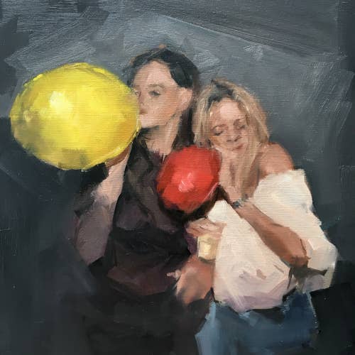 2020 | Sunday balloon party, 20 x 20 cm, oil painting