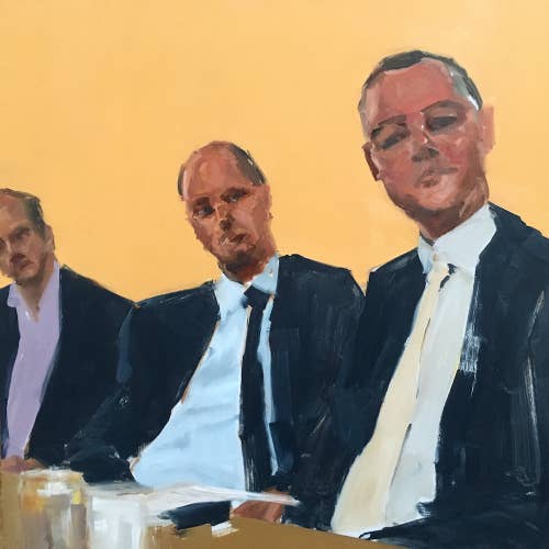 Three men, 40 x 40 cm, oil painting | 2021
